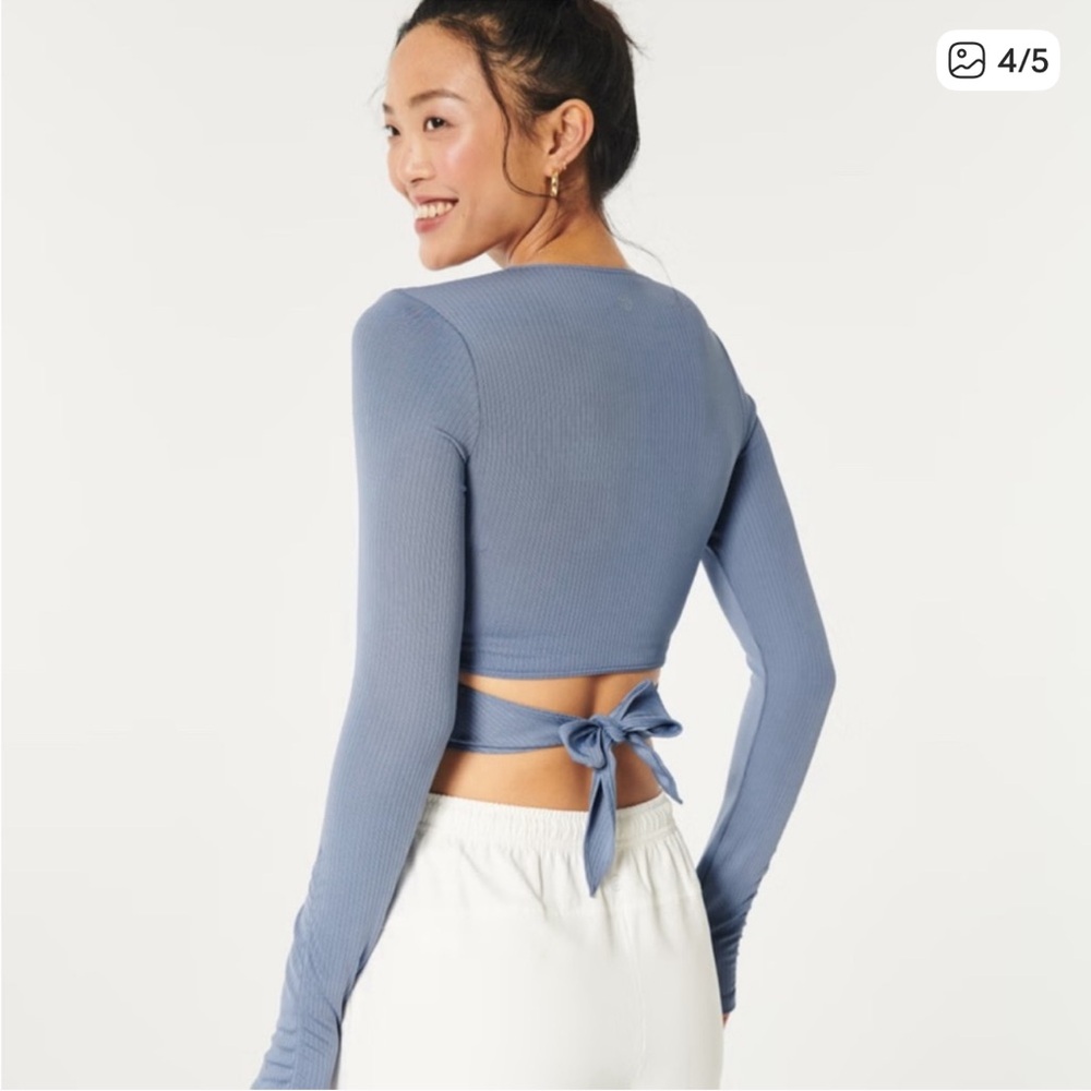 Gilly Hicks Active Recharge Ribbed Wrap Top - Picture 10 of 11